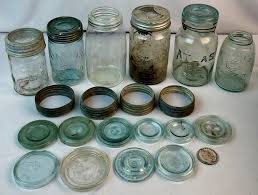 Antique Vintage Lot Of 6 Glass Jars