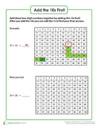 Add The 10s First Part One Worksheet Education Com