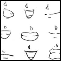 how to draw anime manga mouths lips