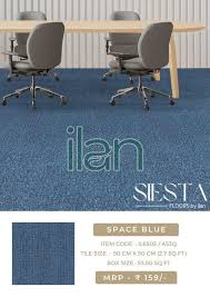 ilan nylon e blue carpet tiles for