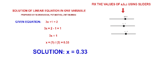 Solution To Linear Equation In One