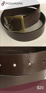 Vintage Ny Jeans Dark Brown Leather Belt Good Looking Leather Belt With Brass Buckle Light Signs Of Use 36 Brown Leather Belt Dark Brown Leather Leather Belt