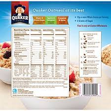 Nutrition facts label for cereals, quaker, instant oatmeal, low sodium, dry. Quaker Instant Oatmeal Variety 74 3 Oz 52 Ct By Quaker Amazon De Grocery