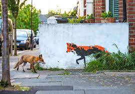 Fox Meets Fox Wall Print Natural