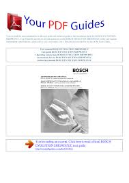 Operating Instructions Bosch Evolution She99c05uc Manualzz Com