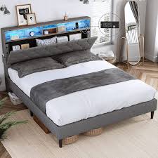 Full Size Led Bed Frame With Headboard
