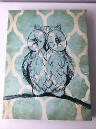 Rustic Owl Picture Wall Hanging