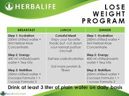 Herbalife Diet Plan Chart Positive Weight Loss Results