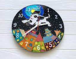 Wall Clock Beagle Dog Stained Glass
