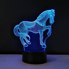 Multicolored 3d Visual Table Lamp Horse Night Light Touch Switch Luminaria Led Creative Gadget Veilleuse Lampara Battery Powered Battery Powered Wedding Lights Battery For Hp Minipower Hand Aliexpress