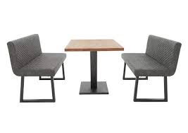An upholstered dining bench with a back is a soft and comfortable replacement for the wood unpadded bench some bistro dining sets come with. Compact Earth Dining Table And 2 Backrest Benches Furniture Village
