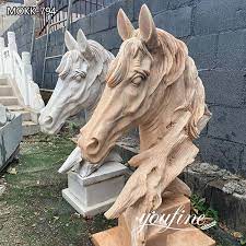 Outdoor Marble Horse Head Garden Statue