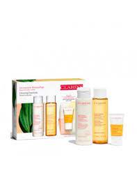 clarins dry skin make up remover set