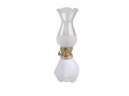 Milk Glass Oil Lamp With Matte Glass