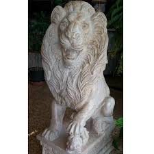 outdoor duo lion statues