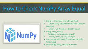 how to check numpy array equal spark