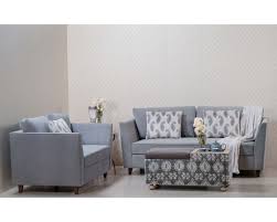 miranda fabric sofa set in grey color