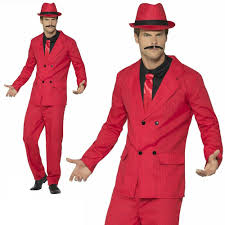 mens red zoot suit gangster costume