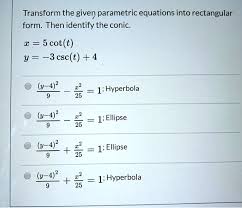 Given Parametric Equations