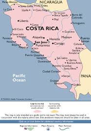 costa rica malaria map fit for travel