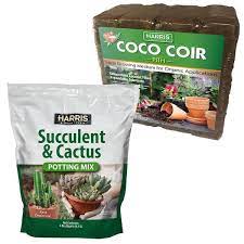 Harris 9 Gal Expanding Coco Coir Pith 4 Brick Pack 4qt Succulent And Cactus Potting Soil Mix