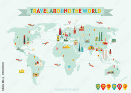 world map travel and tourism