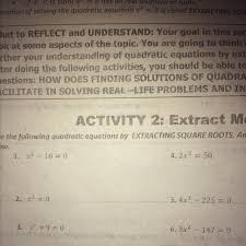 Quadratic Equation By Extracting Square