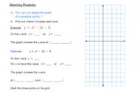 sketching quadratic graphs worksheet