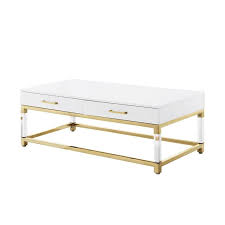 Inspired Home Ct159 09wg Ue Posh Living Briar Coffee Table White Gold