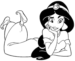 Walt disney coloring page of princess jasmine from aladdin (1992). Printable Princess Jasmine Coloring Pages Coloring Home