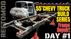 55 chevy truck day 1 frame you