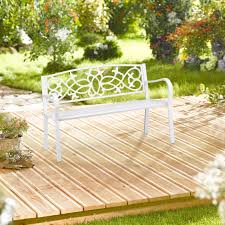 Buy Ornate Garden Bench In White Here