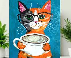 Cat Painting Original Acrylic Painting