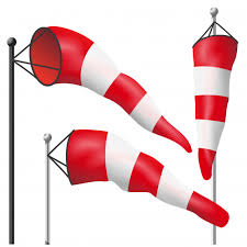 Wind Speed Flag Vector Inflated By Wind On A Pole Weather