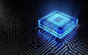 blue 3d chip technology concepts 3d