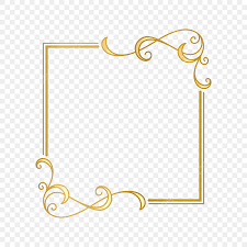 golden square frame vector art png