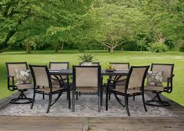 Discover the perfect collection for your backyard at rooms to go. Get Stratford 9 Piece Outdoor Patio Furniture Sling Dining Set In Mi At English Gardens Nurseries Serving Clinton Township Dearborn Heights Eastpointe Royal Oak West Bloomfield And The Plymouth Ann Arbor