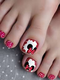 215 minnie mouse toe nail designs and