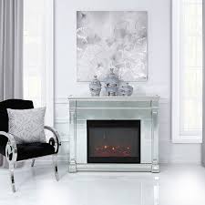 Mirrored Electric Fireplaces And Fire