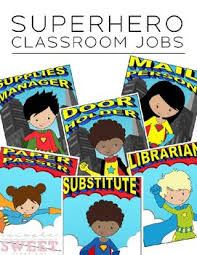 Superhero Classroom Job Chart Editable Superhero