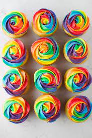 Easy Rainbow Buttercream Cupcakes Mom Loves Baking Recipe In 2020  gambar png