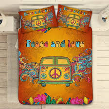 Bedding Set Peace Love Hippie Car Htv