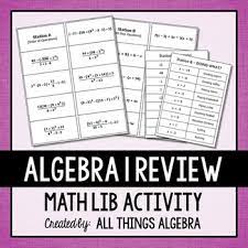 · asking for answer keys will earn you a ban. Algebra Review Math Lib By All Things Algebra Teachers Pay Teachers