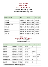 bell schedule bell schedule
