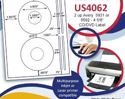 White Laser Printer Labels Disc Spine Avery 5692 Template