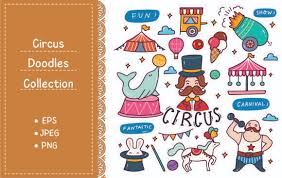 Set Of Circus Doodle Vector Illustration Graphic By Big Barn Doodles Creative Fabrica
