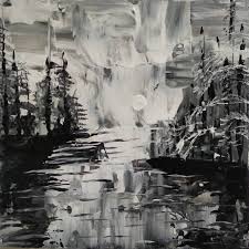 black white landscape painting by tati