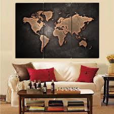 Retro Brown World Maps Canvas Prints