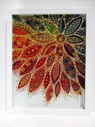 abstract flower art glass painting