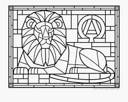 Lion Stained Glass Coloring Page Free